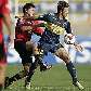 Lucena, do Caracas, disputa a bola com Gutiérrez, do Everton Lucena, do Caracas, disputa a bola com Gutiérrez, do Everton