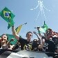 Marcha andou pela Esplanada, Praça dos Três Poderes, e terminou em frente ao Ministério da Justiça Marcha andou pela Esplanada, Praça dos Três Poderes, e terminou em frente ao Ministério da Justiça
