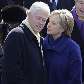 Clinton e Hillary durante a cerimônia de posse de Obama