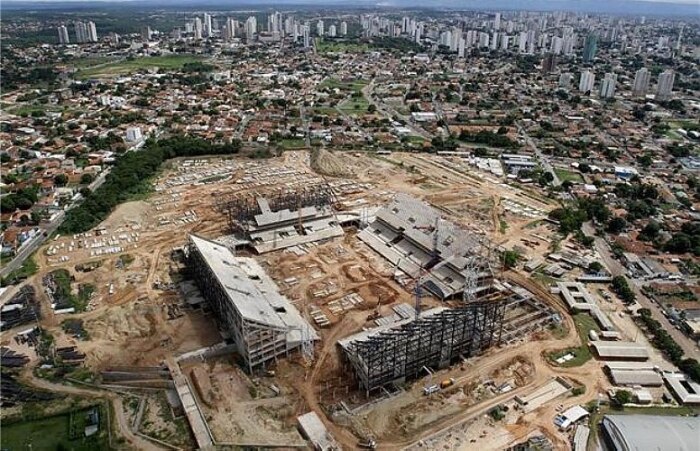 Uma das principais obras, a Arena Pantanal, ficará pronta em Outubro - Foto: Reprodução/Divulgação