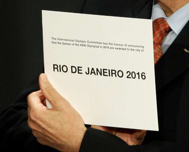 Momento de anúncio da escolha do Rio como sede da Olimpíada de 2016
