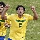 Fred comemora o gol de empate do Brasil contra o Paraguai Fred comemora o gol de empate do Brasil contra o Paraguai