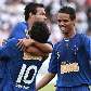Jogadores do Cruzeiro comemoram a vitória sobre a Inter de Limeira por 1 a 0 na Copa São Paulo Jogadores do Cruzeiro comemoram a vitória sobre a Inter de Limeira por 1 a 0 na Copa São Paulo