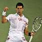 O sérvio Novak Djokovic comemora vitória sobre Marcos Baghdatis nas semifinais em Dubai