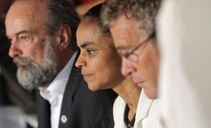 Marina durante reunião do PV em Brasília - 14.10.2010