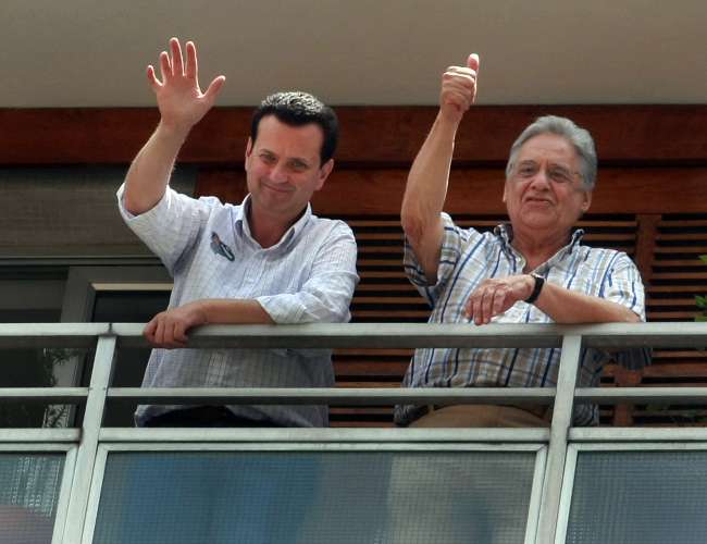 Após votar, o prefeito e candidato do DEM à reeleição, Gilberto Kassab, visitou o ex-presidente Fern