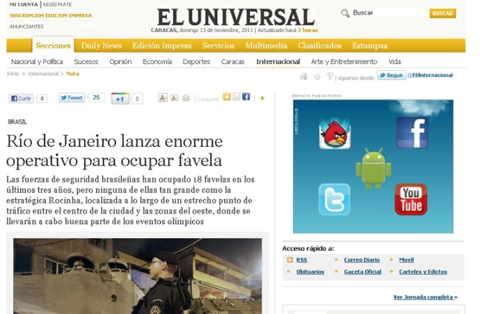 Confira o que a imprensa internacional falou sobre a ocupação da Rocinha