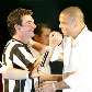 Andres Sanchez recebe o atacante Ronaldo na festa do centenário