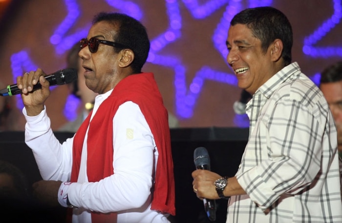Os cantores Jorge Ben Jor e Zeca Pagodinho se apresentam juntos no Multishow