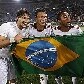 Alexandre Pato, Thiago Silva e Robinho comemoram a conquista do Italiano 2010-11 pelo Milan