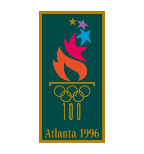A logomarca da Olimpíada de 1996, de volta aos Estados Unidos, em Atlanta, no centenário do evento