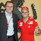 Felipe Massa posa com Stefano Domenicali, na chegada à Ferrari