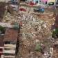 Vista parcial da cidade Santana do Mundaú, destruída pelas chuvas e alagamentos