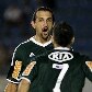 Barcos comemora o segundo gol do Palmeiras sobre o Guaratinguetá