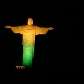Cristo Redentor, depois da restauração, recebeu iluminação especial de verde e amarelo pela Copa