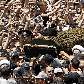 Enterro do xiita Grand Ayatollah Fadlallah, no subúrbio de Beirute, no Líbano Enterro do xiita Grand Ayatollah Fadlallah, no subúrbio de Beirute, no Líbano