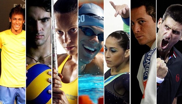 Neymar, Giba, Fabiana Murer, Cesar Cielo, Danile Hipolyto, Tiago Camilo e Djokovic
