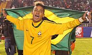 Neymar festeja conquista do Brasil no Sul-Americano Sub-20 Neymar festeja conquista do Brasil no Sul-Americano Sub-20