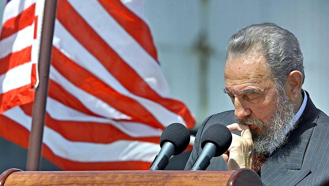 Fidel Castro após discurso histórico do ex-presidente Jimmy Carter à população cubana. Crédito: Adalberto Roque/AFP