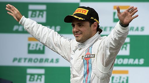 Felipe Massa festeja 3º lugar no GP do Brasil - José Patrício/Estadão