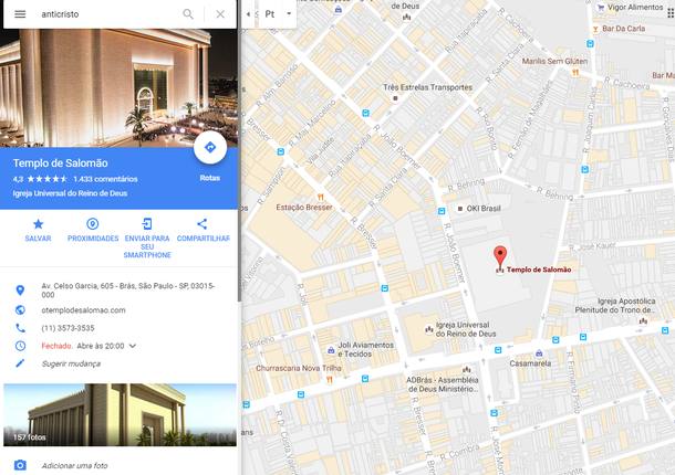 Google Maps dá endereço do Templo de Salomão a quem procura por