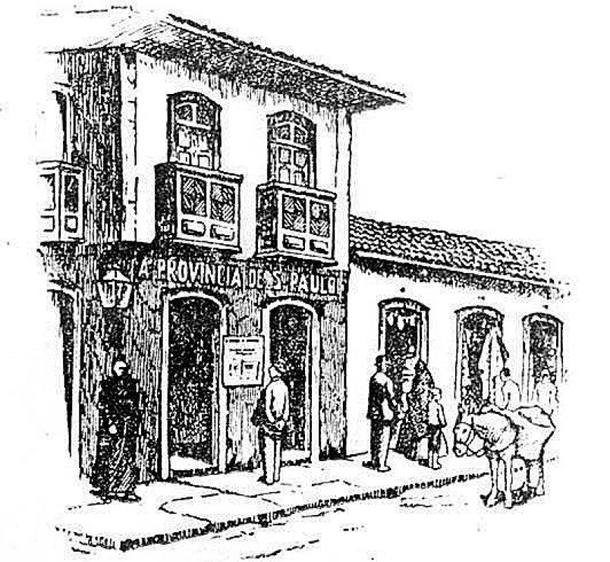 Ilustração mostra a redação de ‘A Província’, no centro de São Paulo