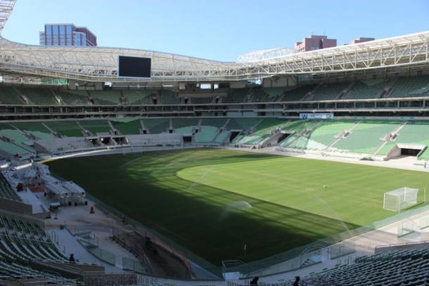 Construtora estuda colocar grama sintética na arena do Palmeiras