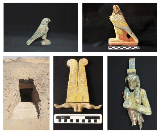 Imagens divulgadas pelo governo egípcio mostram relíquias encontras nas tumbas