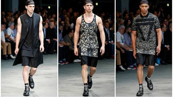 Reprodução Alfaiataria alongada, recortes e referências esporte tiveram presença no desfile masculino da Givenchy S/S 2015
