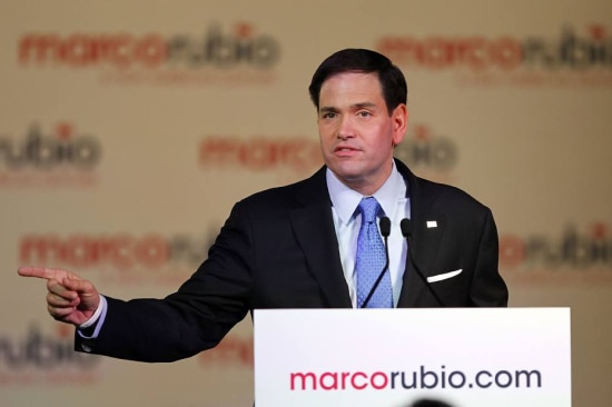 O senador republicano pela Flórida Marco Rubio anuncia que será pré-candidato à presidência  