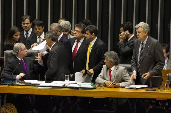 O presidente da Camara, Eduardo Cunha, durante sessao deliberativa, no plenario da Casa
