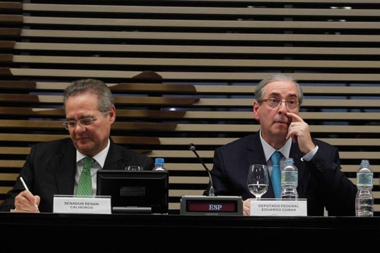 Os presidente do Senado, Renan Calheiros (PMDB-AL) e da Câmara, Eduardo Cunha (PMDB-RJ)