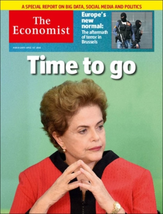 Capa da 'Economist' que pede a renúncia de Dilma