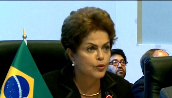 A presidente Dilma Rousseff discursa na Cúpula das Américas neste sábado, 11. Durante sua fala, a líder brasileira defendeu o fim do embargo entre Estados Unidos e Cuba
