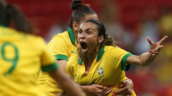 Marta faz cinco gols na vitória do Brasil&nbsp;sobre Trinidad e Tobago por 11 a 0, na Arena das Dunas
