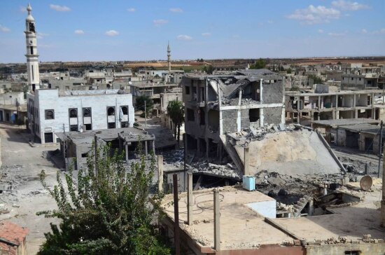 Arredores de Homs, na Síria, onde a Rússia atacou os primeiro alvos dos Estado Islâmico