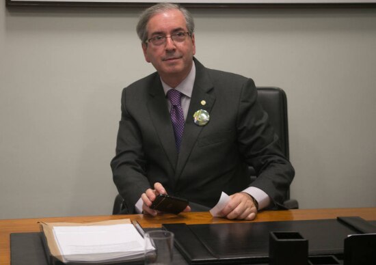 Deputado Eduardo Cunha (PMDB-RJ), no gabinete da liderança do partido