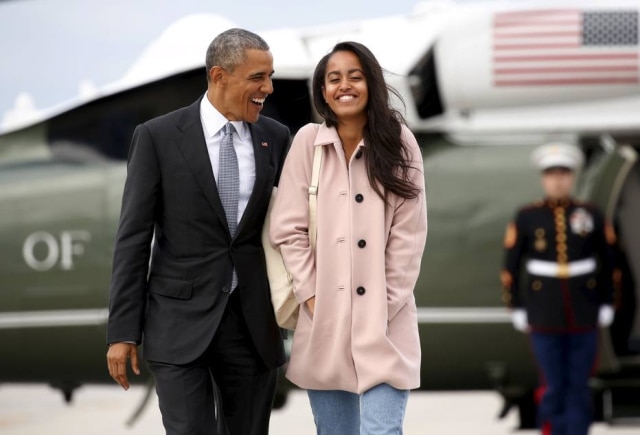 Barack Obama e a filha mais velha, Malia, de 19 anos. 