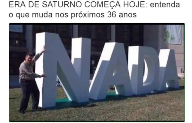Reprodução/ Twitter https://twitter.com/rodpocket Enquanto a mudança é muito relevante para alguns, outros não ligam nadinha para a Era de Saturno