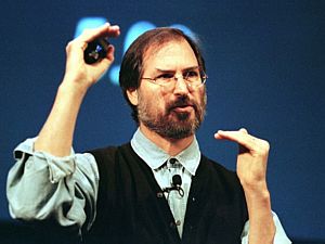 Em 1997, Steve Jobs apresenta uma nova linha de computadores da Apple - Lou Dematteis/Arquivo/Reuters