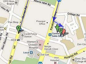 Casa, em Abbottabad, ficava perto de hospital para mulheres e crianças e de delegacia - Reprodução/GoogleMaps Casa, em Abbottabad, ficava perto de hospital para mulheres e crianças e de delegacia - Reprodução/GoogleMaps