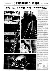 Acesse todas as edições do Estadão desde 1875 Incêndio do edifício Joelma em 1974