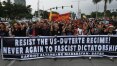 Partidários e adversário do presidente Duterte se manifestam nas Filipinas