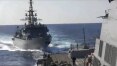 Embarcação russa quase se choca com navio de guerra americano