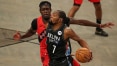 Em jogo marcado por confusão com Kevin Durant, Raptors vencem os Nets na NBA