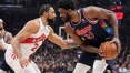 Embiid garante vitória dos 76ers sobre os Raptors; Bulls empatam série com Bucks