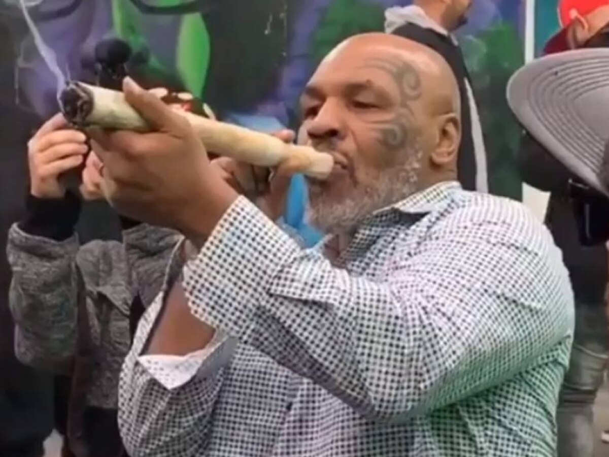 Mike Tyson é flagrado fumando tora de maconha em festival; veja