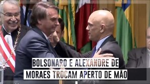 Bolsonaro e Alexandre de Moraes trocam aperto de...