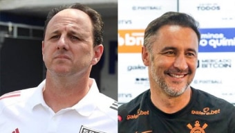 São Paulo e Corinthians se enfrentam neste sábado, às 16h, no Morumbi, pelo Paulistão, colocando frente a frente os técnicos Rogério Ceni e o estreante Vitor Pereira. Foto: Rubens Chiri/São Paulo e Rodrigo Coca/Agência Corinthians