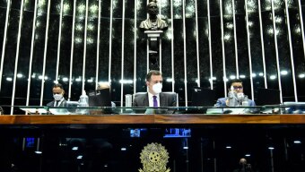 Plenário do Senado, com Rodrigo Pacheco (PSD-MG) à frente; agenda no Senado reúne votação da PEC dos Precatórios e sabatina de André Mendonça ao STF Foto: Waldemir Barreto/Agência Senado